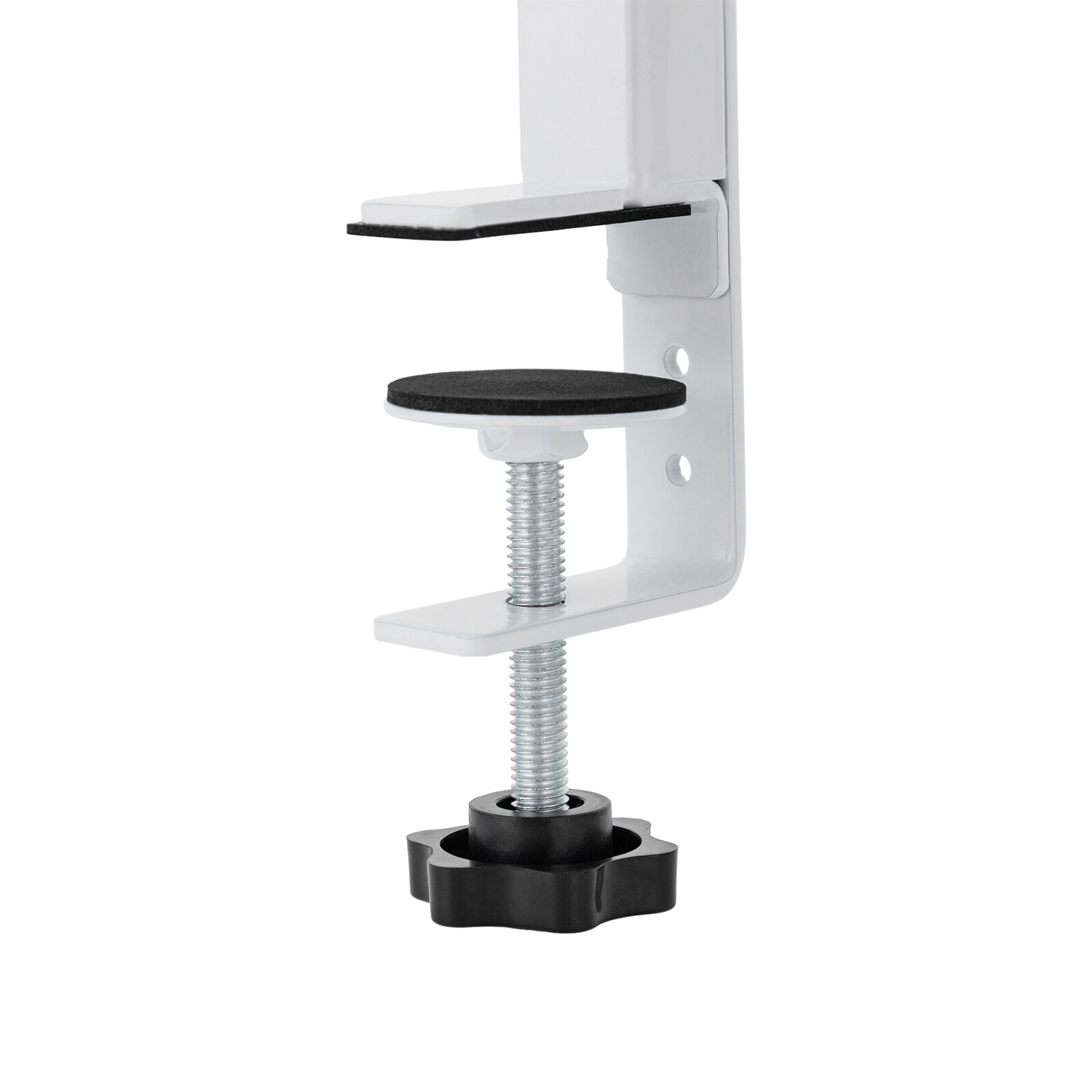 2-Tier Clamp-On Desk Shelf, Adjustable White Storage Organizer for Home