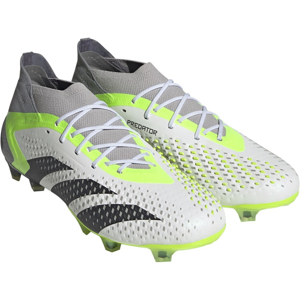 adidas Men’s Size 6.5 PREDATOR ACCURACY.1 FG Soccer Cleats White/Green GZ0035