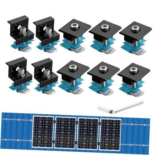 10 PCS Solar Panel Mounting Brackets for Unistrut, 1.18"(30mm)/1.38"(35mm)