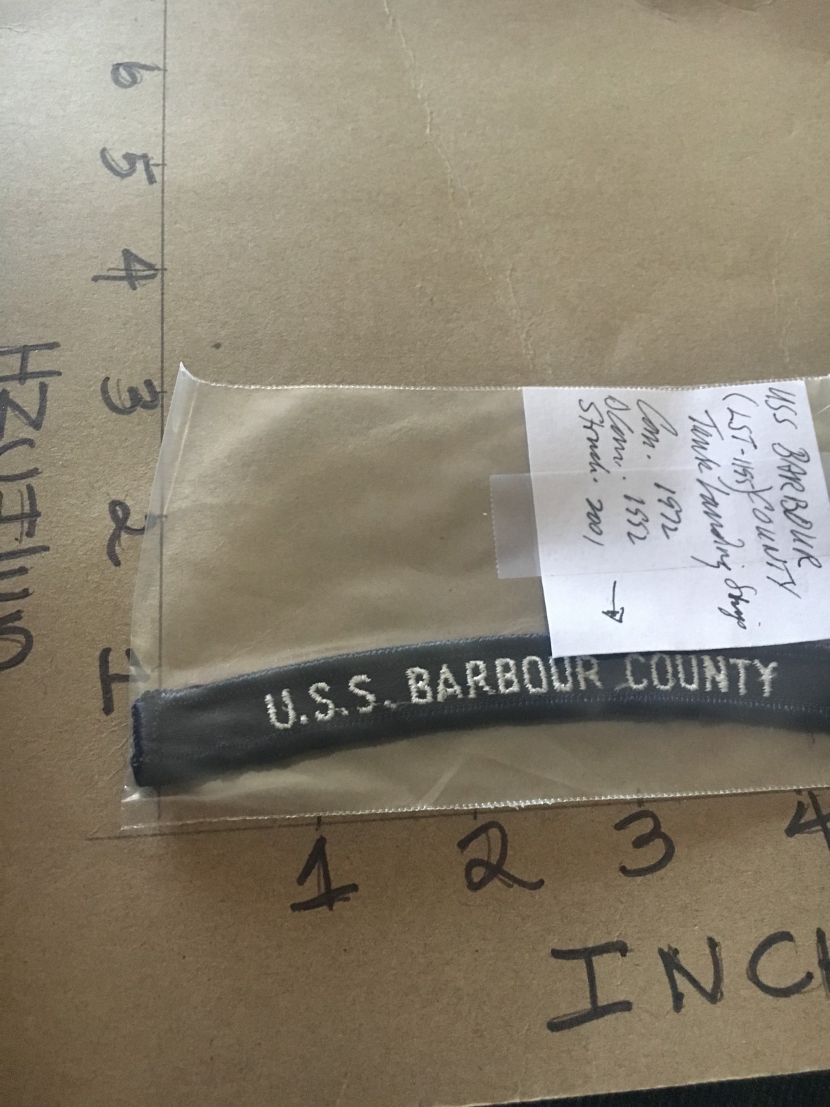 US NAVY SHOULDER STRIP TAB *** rocker *** Patch USS Barbour County