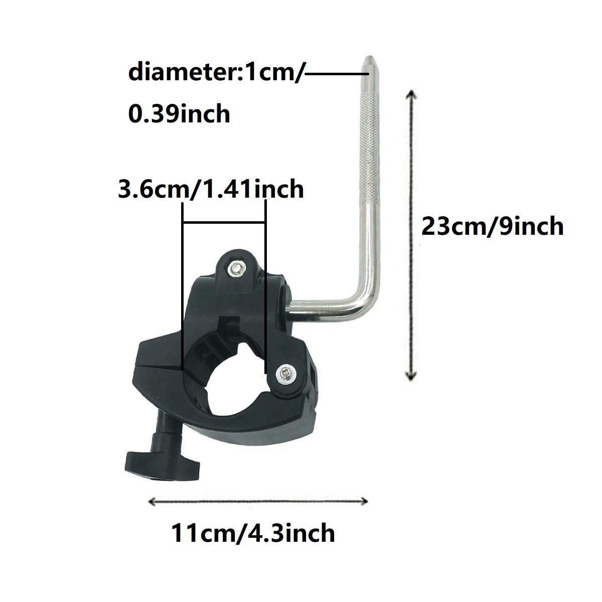 TUOREN Drum Rack Mounting Clamp with Electronic V-Drum Pad Mount Rod, 10mm...