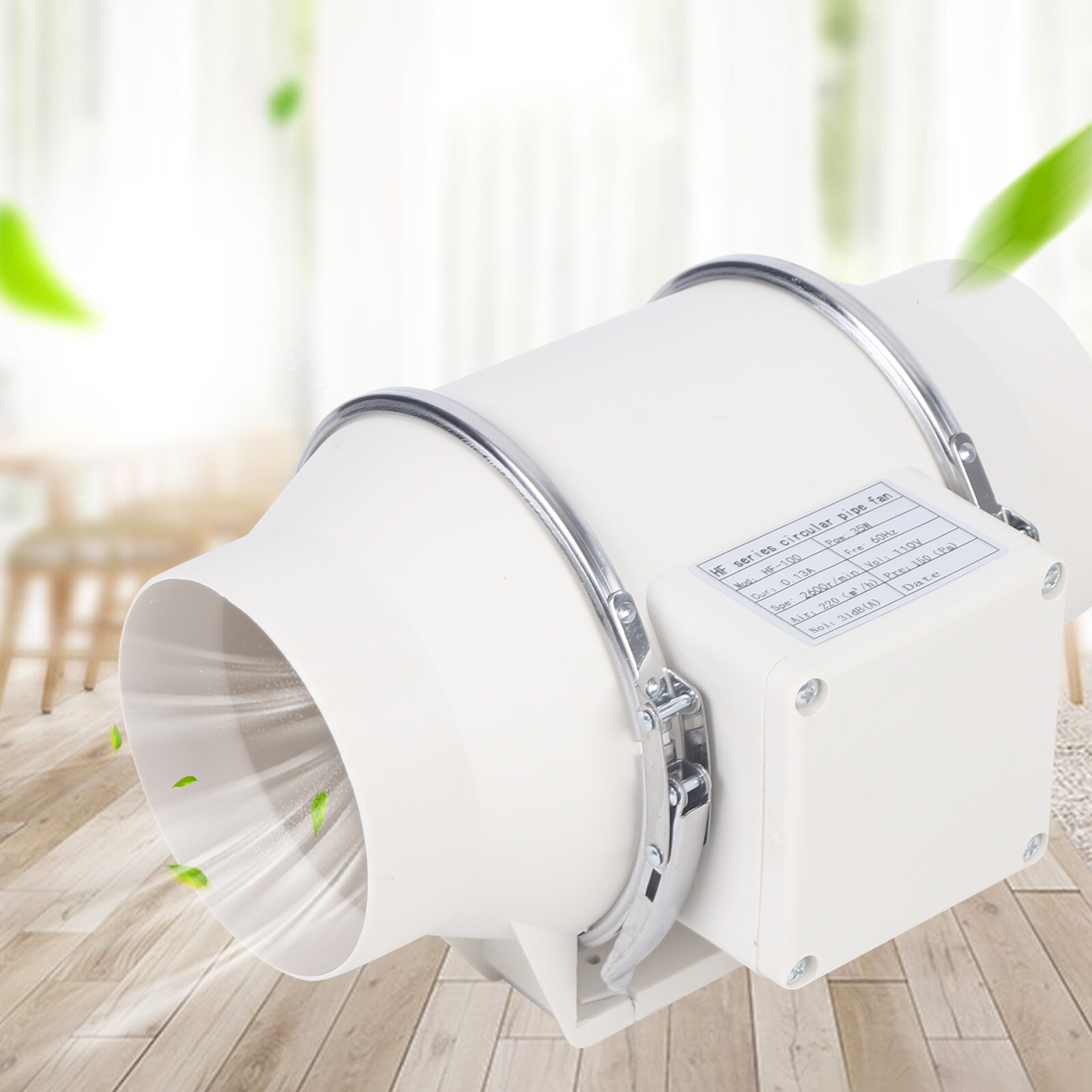 Kitchen Toilet Inline Exhaust Booster Ducting Fan 4" Exhaust Blower Kit