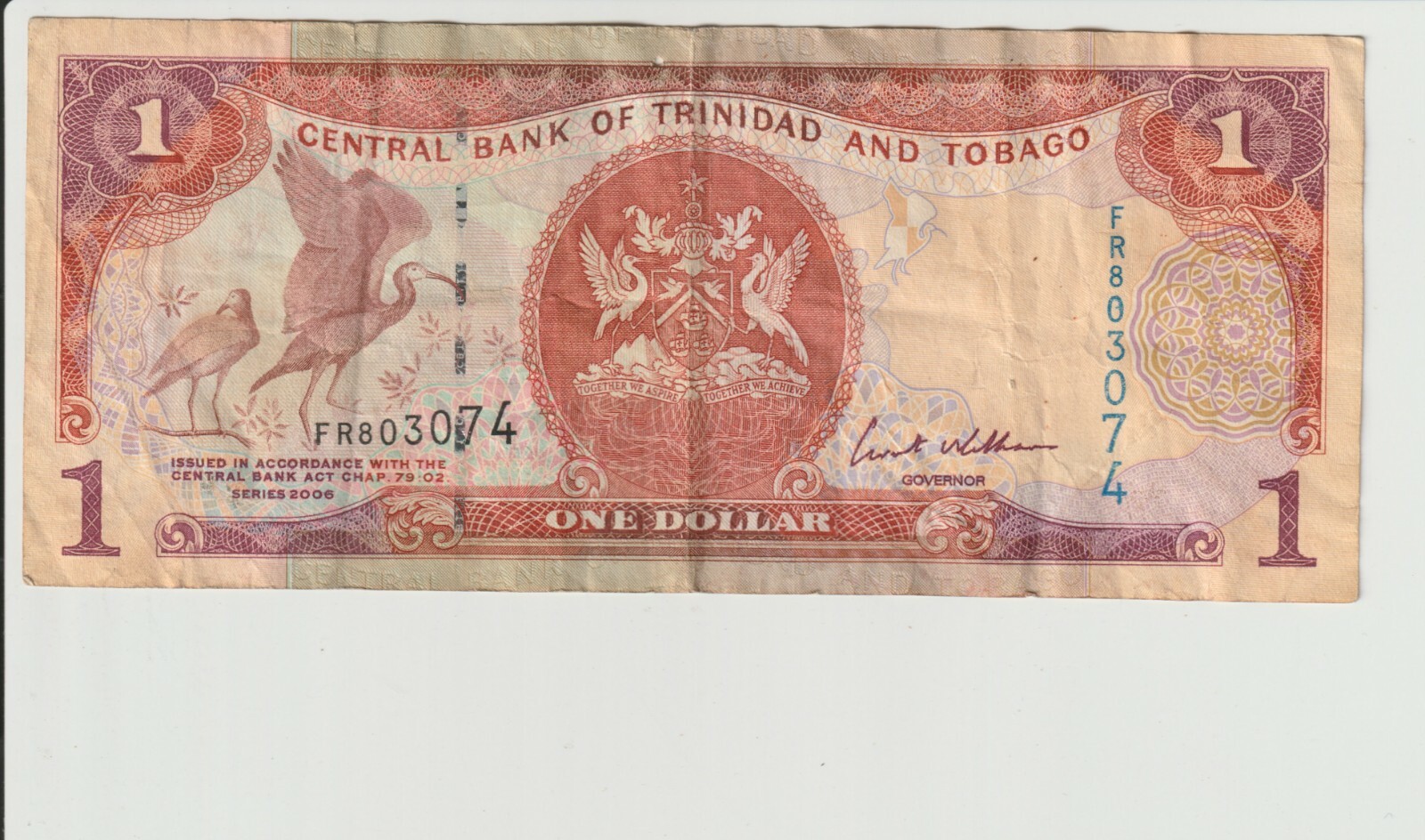 Trinidad and Tobago Dollar $1 2006 Series Circulated Trinidad & Tobago Banknote