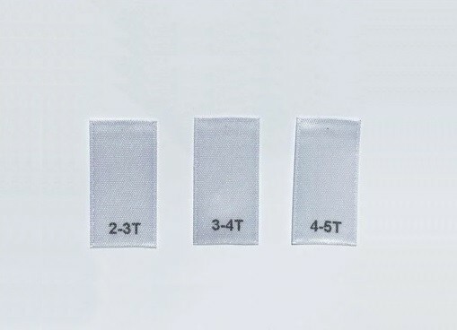 250 pcs Toddler Clothing Sewing Garment Label Satin Printed Tags White
