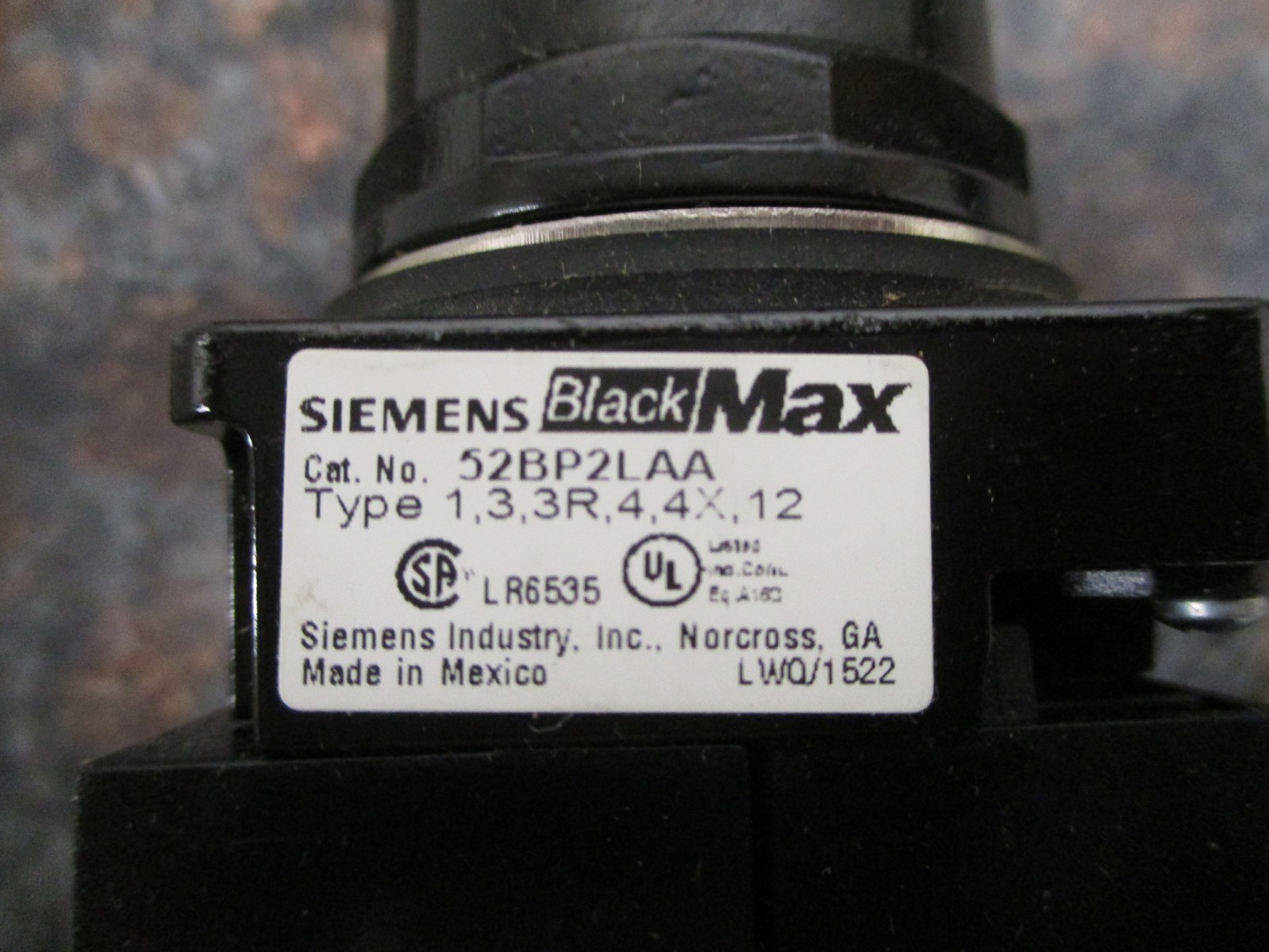 NEW Siemens 52BP2LAA Push Pull Operator Led Module BLK-CLEAR FREE SHIPPING