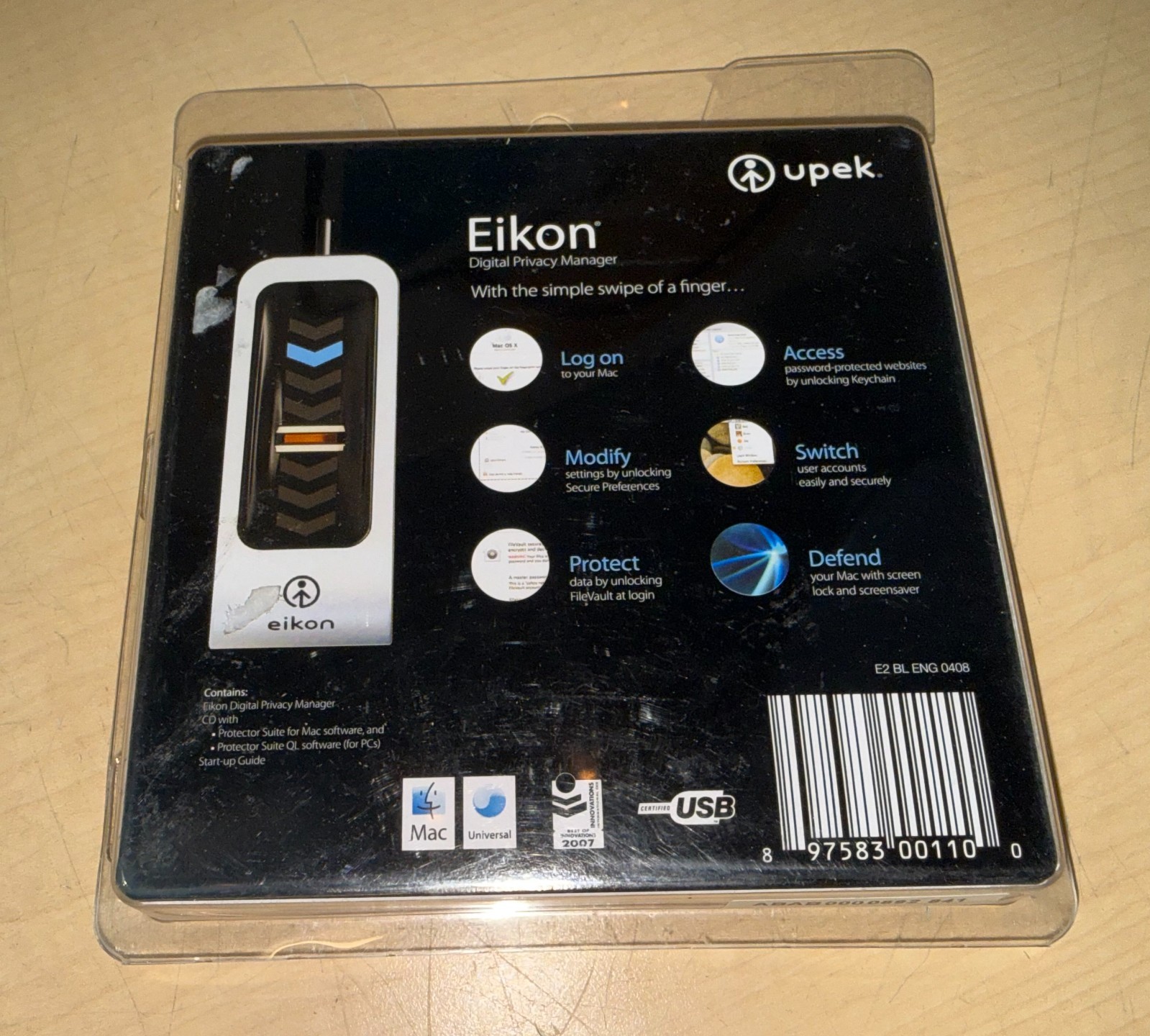 NEW Upek Eikon Digital Fingerprint Reader Privacy Manager