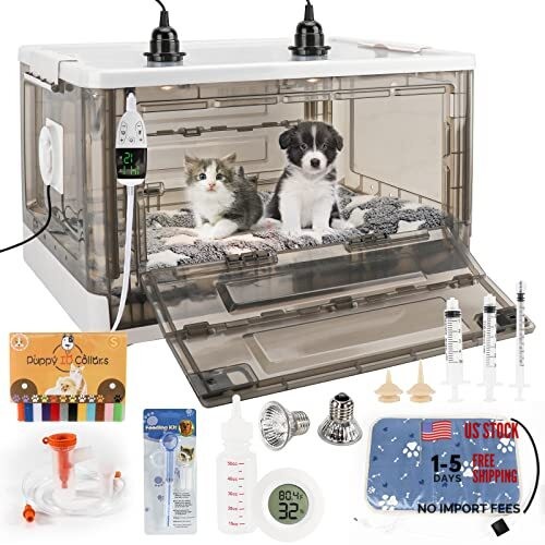 Puppy Incubator with Heating - Puppy Incubator,Fan Ventilation Circulation 85L