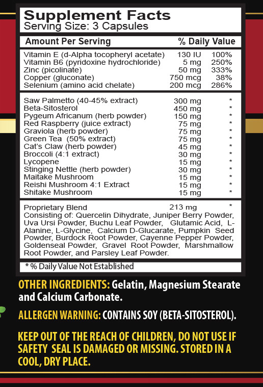 urinary pain relief- PROSTATE SUPPORT Advanced Complex -1B- Vitamin B-6