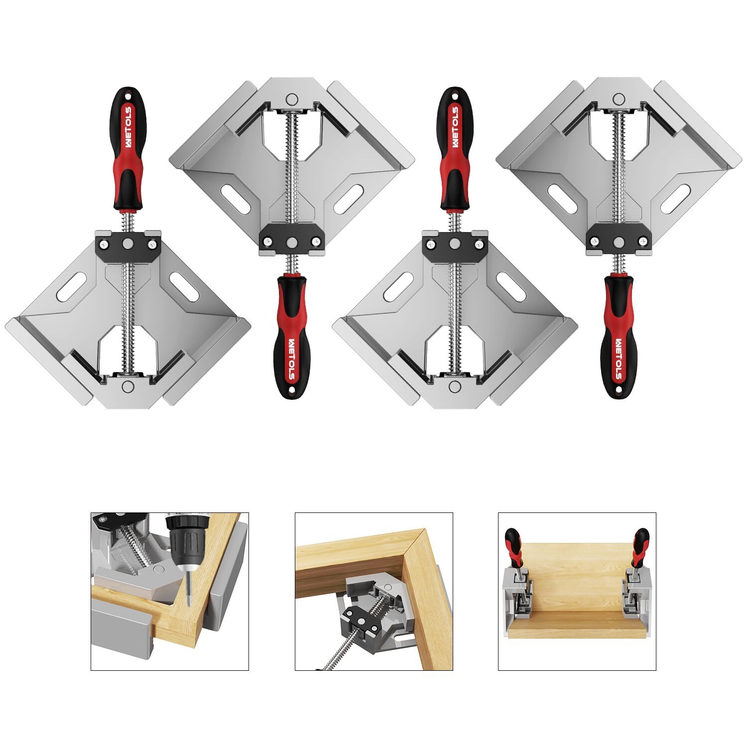 Corner Clamp 4pcs 90 Degree Right Angle Clamp Single Handle Corner Clamp With Ad