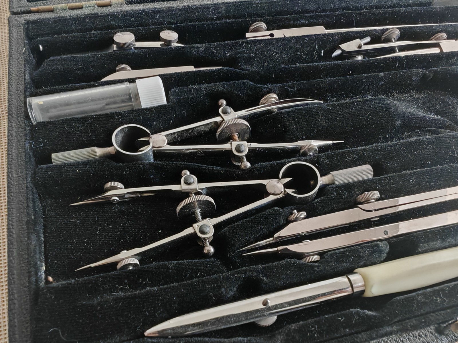 Vintage Harling London Technical Drawing Instrument Set Drafting Compass & Tool
