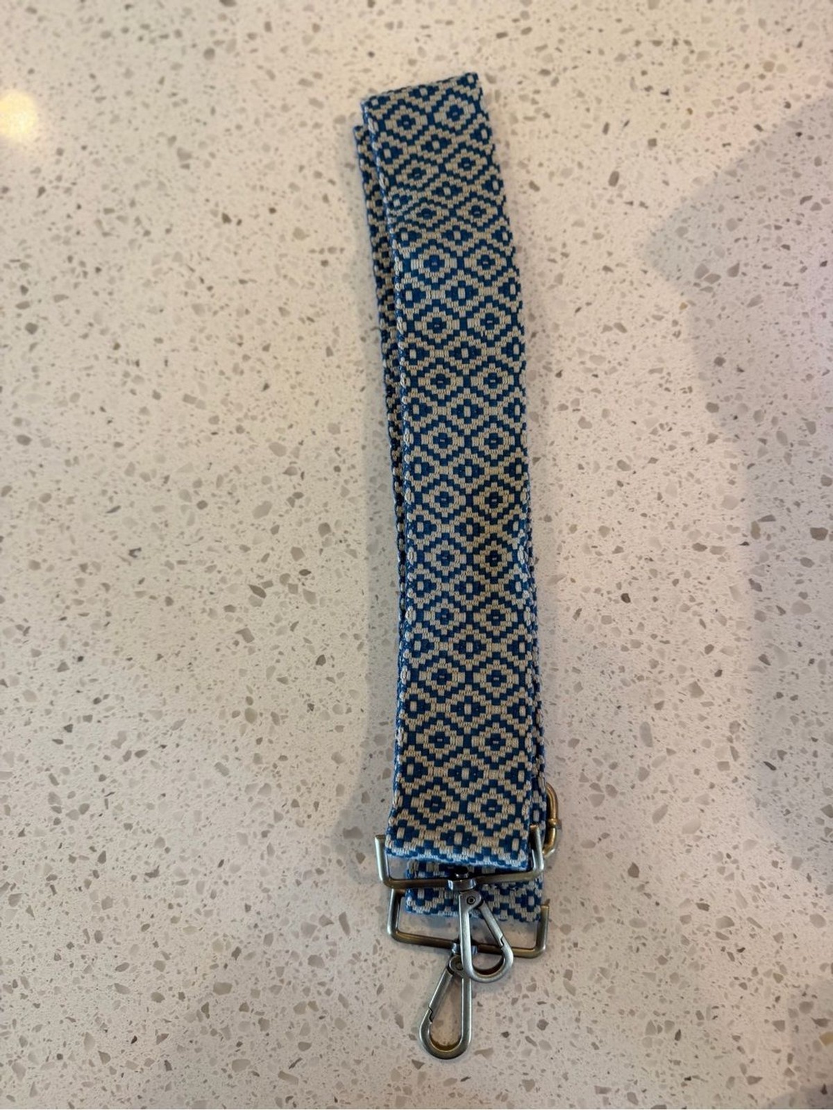 Bodomint Southwest Strap in Indigo Blue & Cream Geometric Bag Strap NWOT