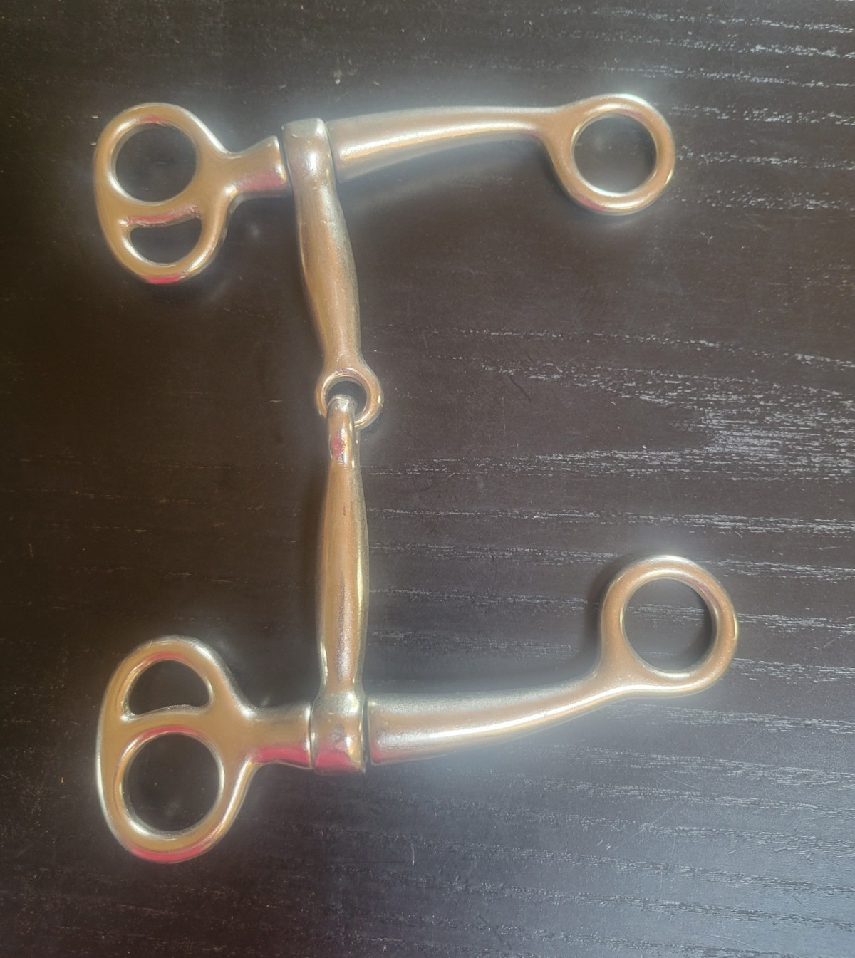 Metal Pelham Snaffle Horse Bit with Jointed Mouthpiece and Ring Cheeks