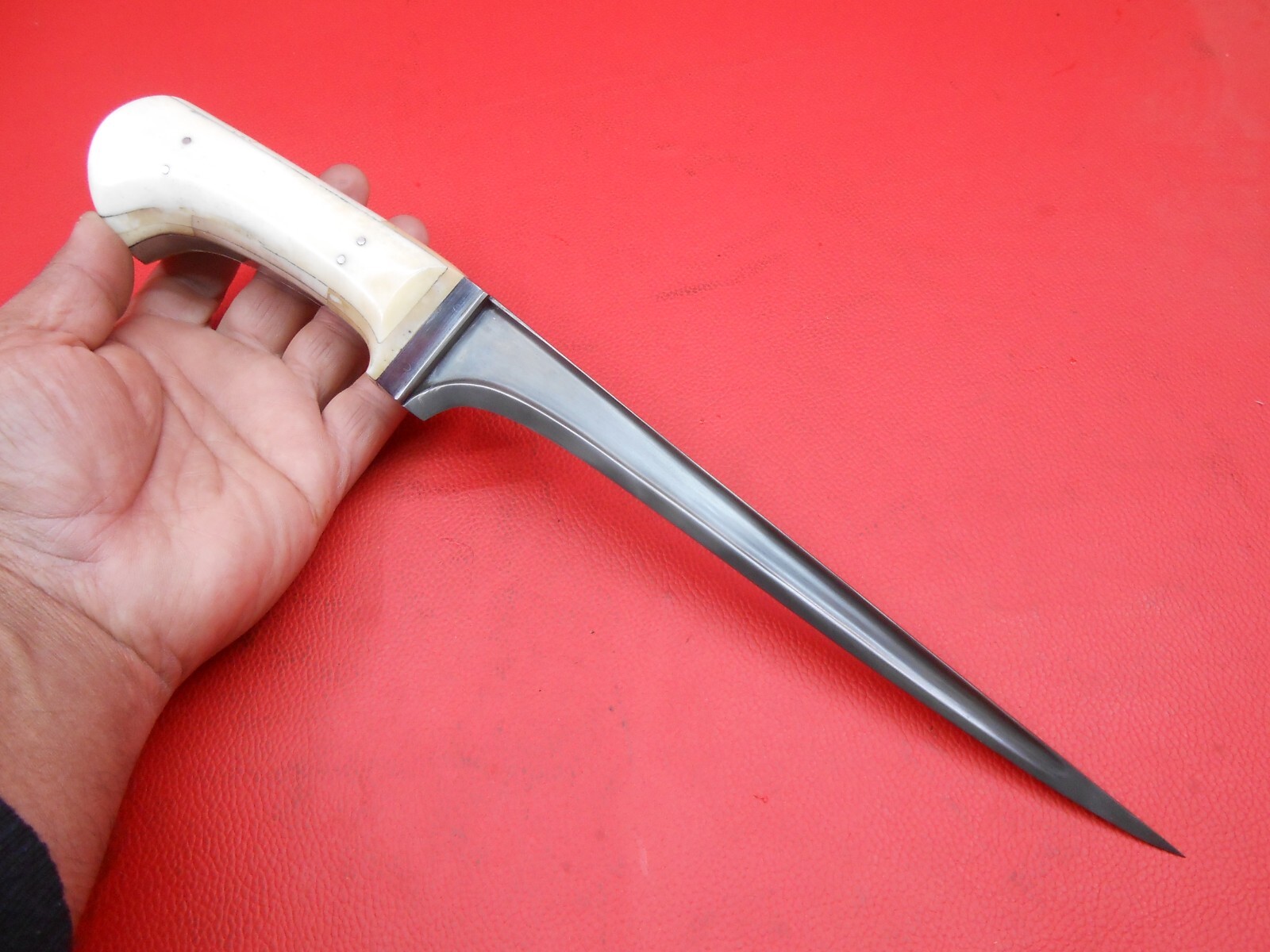 18th Century Indian Mughal Islamic Pesh Kabz Dagger Wootz Blade Bone grip F283
