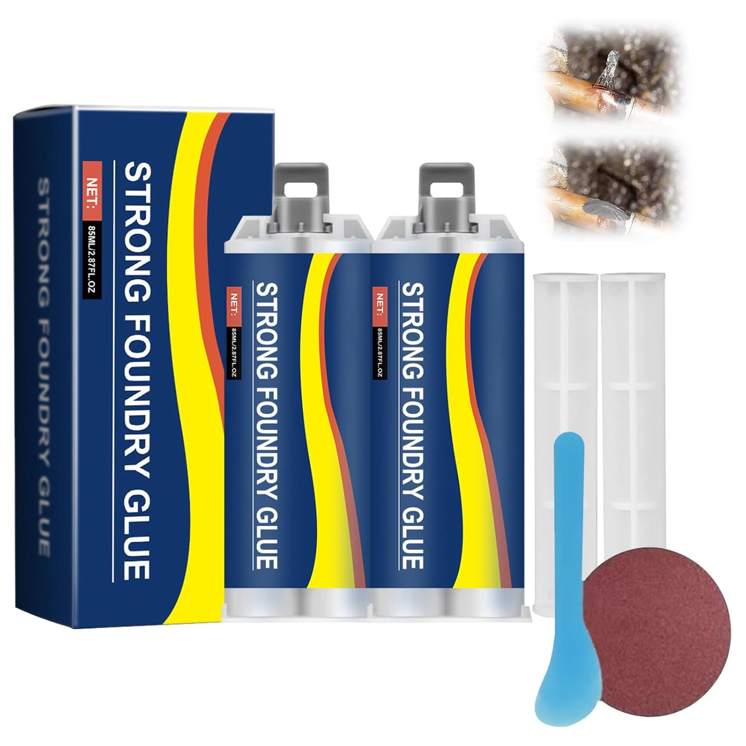 High-Performance Metal Repair Glue, 85ml, 2-Pack, Heat Resistant