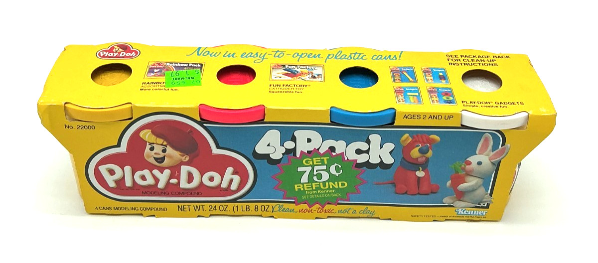 Vtg 1988 Kenner PLAY-DOH 4-Pack -Sealed-