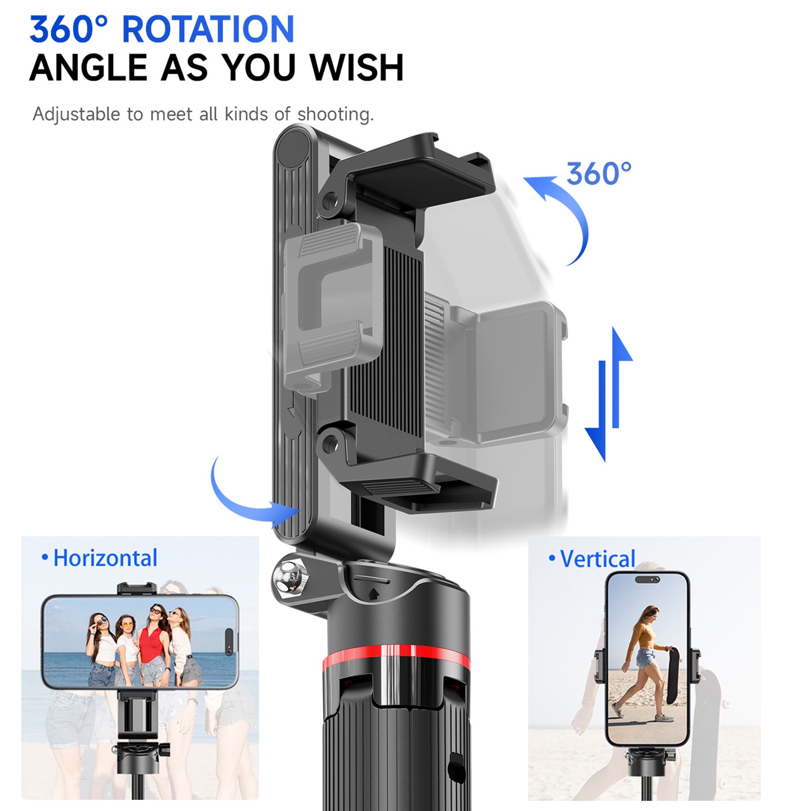 4-in-1 Portable Mini Selfie Stick Tripod w/ St Remote Control For iPhone Android