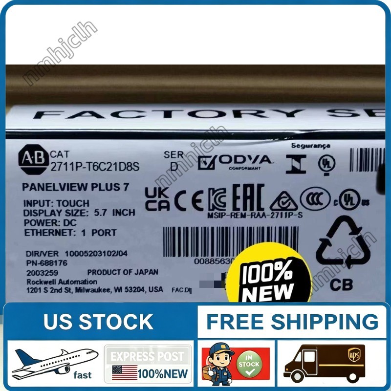 New Sealed 2711P-T6C21D8S Allen Bradley PanelView Plus 7 Standard 5.7" HMI