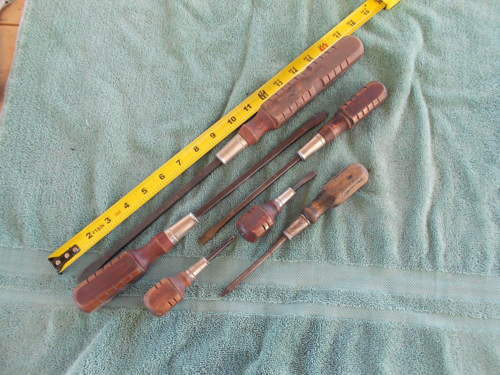 Lot Of 6 - Vintage Screwdrivers with Wooden Handles