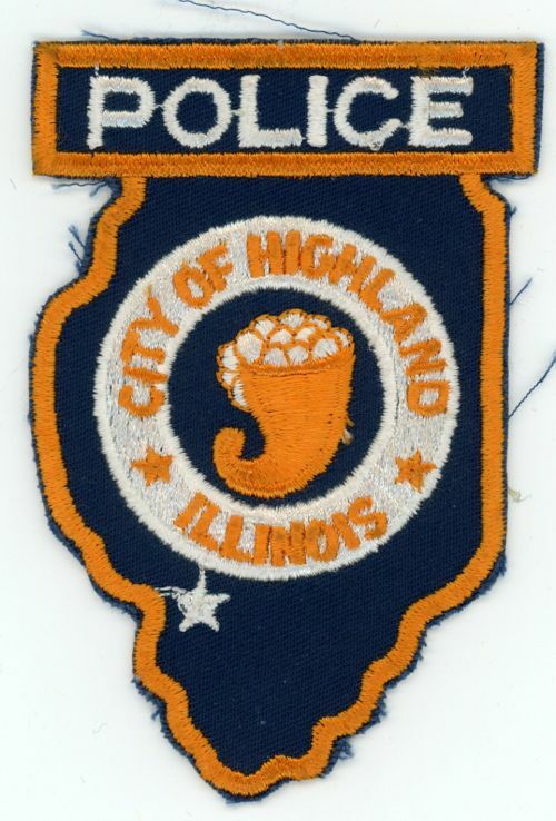 ILLINOIS IL HIGHLAND POLICE NICE PATCH SHERIFF STATE SHAPED 3 OF 3