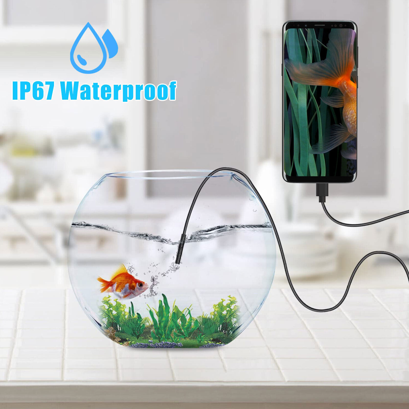 7mm HD Snake Endoscope Borescope Inspection Camera for USB Type C Android PC
