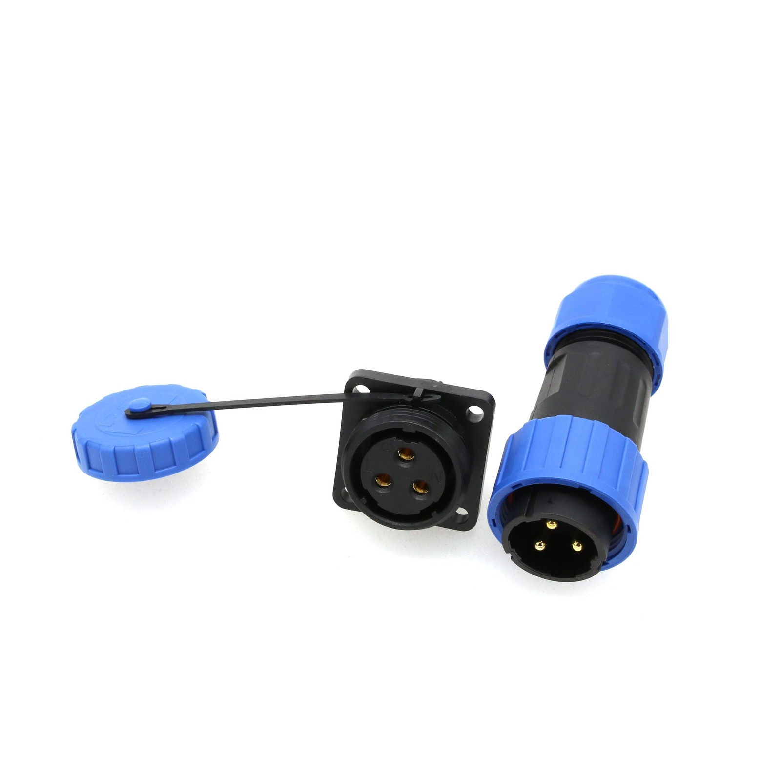 HangTon TY20 3 Pin 25A Panel Mount Cable Connector, Male Female Plug Socket, ...