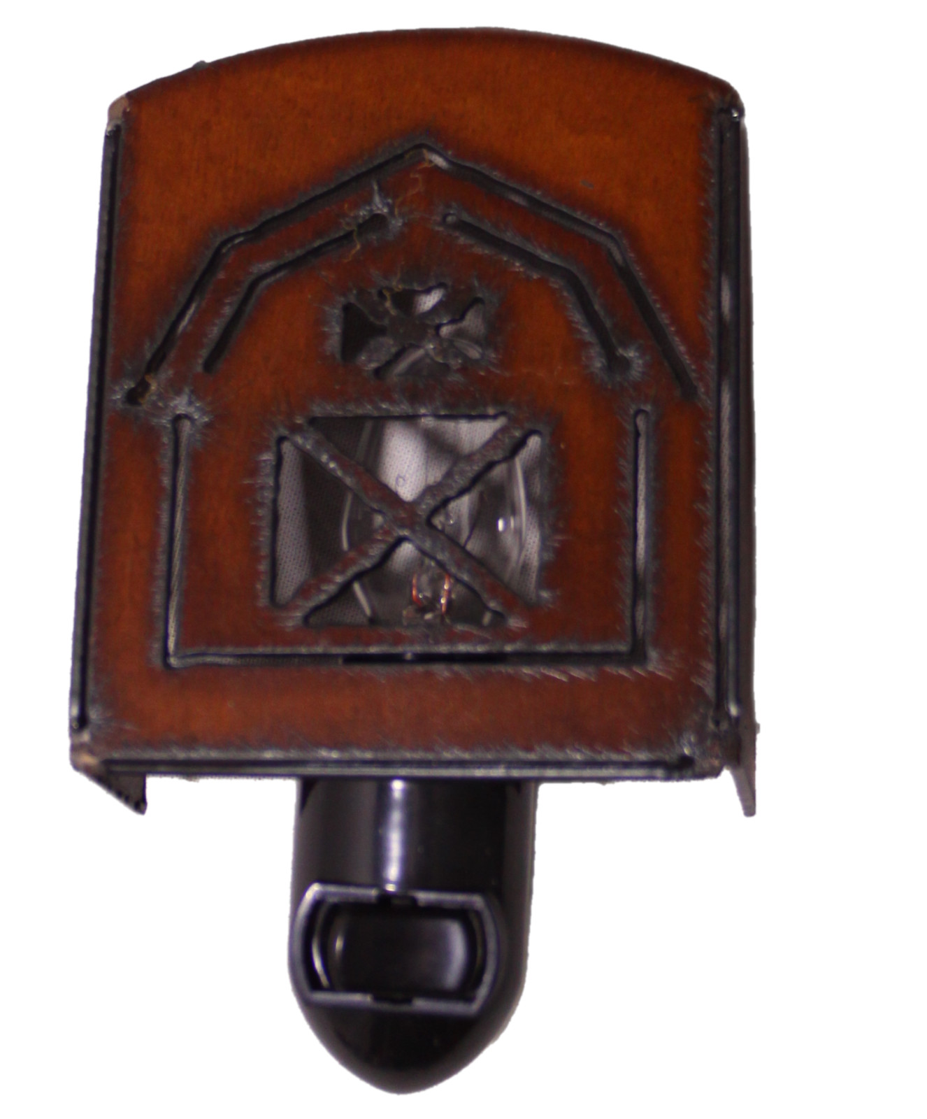 Brown Rustic Metal Barn Night Light