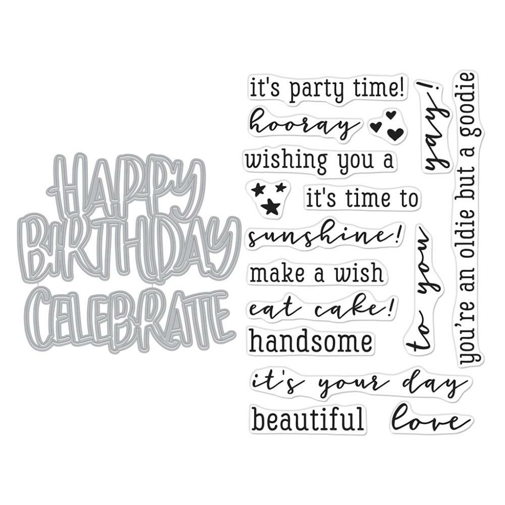 Hero Arts Stamp & Cut XL "BIRTHDAY" Clear Stamps With Dies Bundle 2021