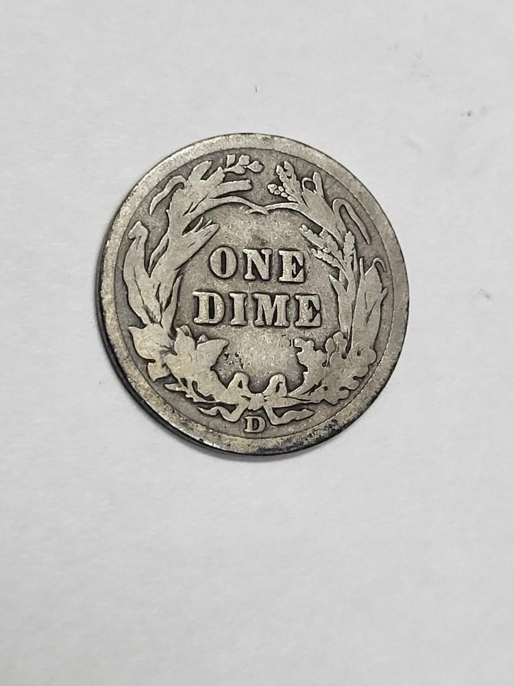 1908 D Barber Dime