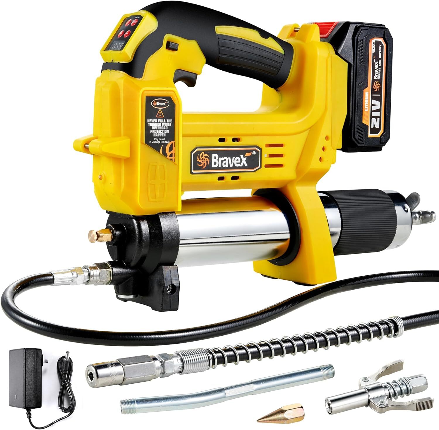 12000PSI Power Electric Cordless Grease Gun Battery 12V Automatic Pumping