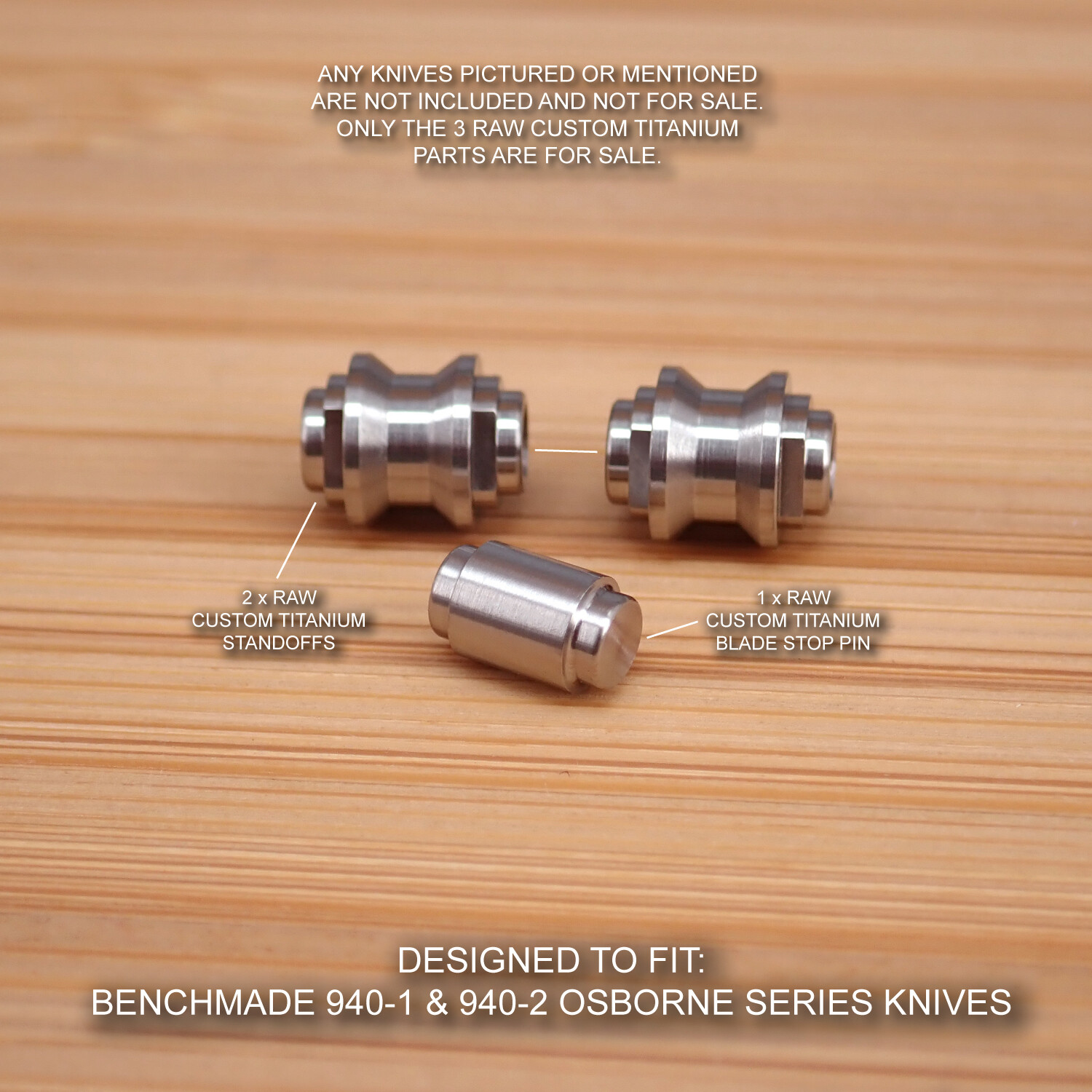 Benchmade 940-2 or 940-1 Osborne 3pc Titanium Blade Stop Pin & Standoff Set