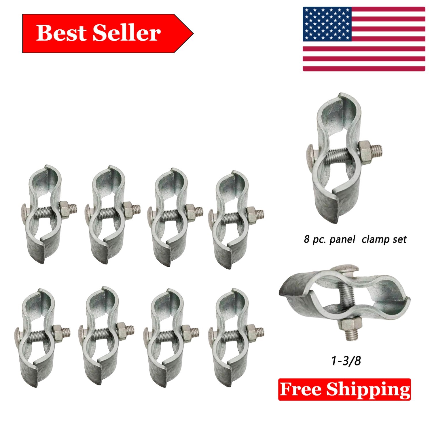 Heavy-Duty Chain Link Fence Panel Clamps for Dog Kennels & Temporary Fences