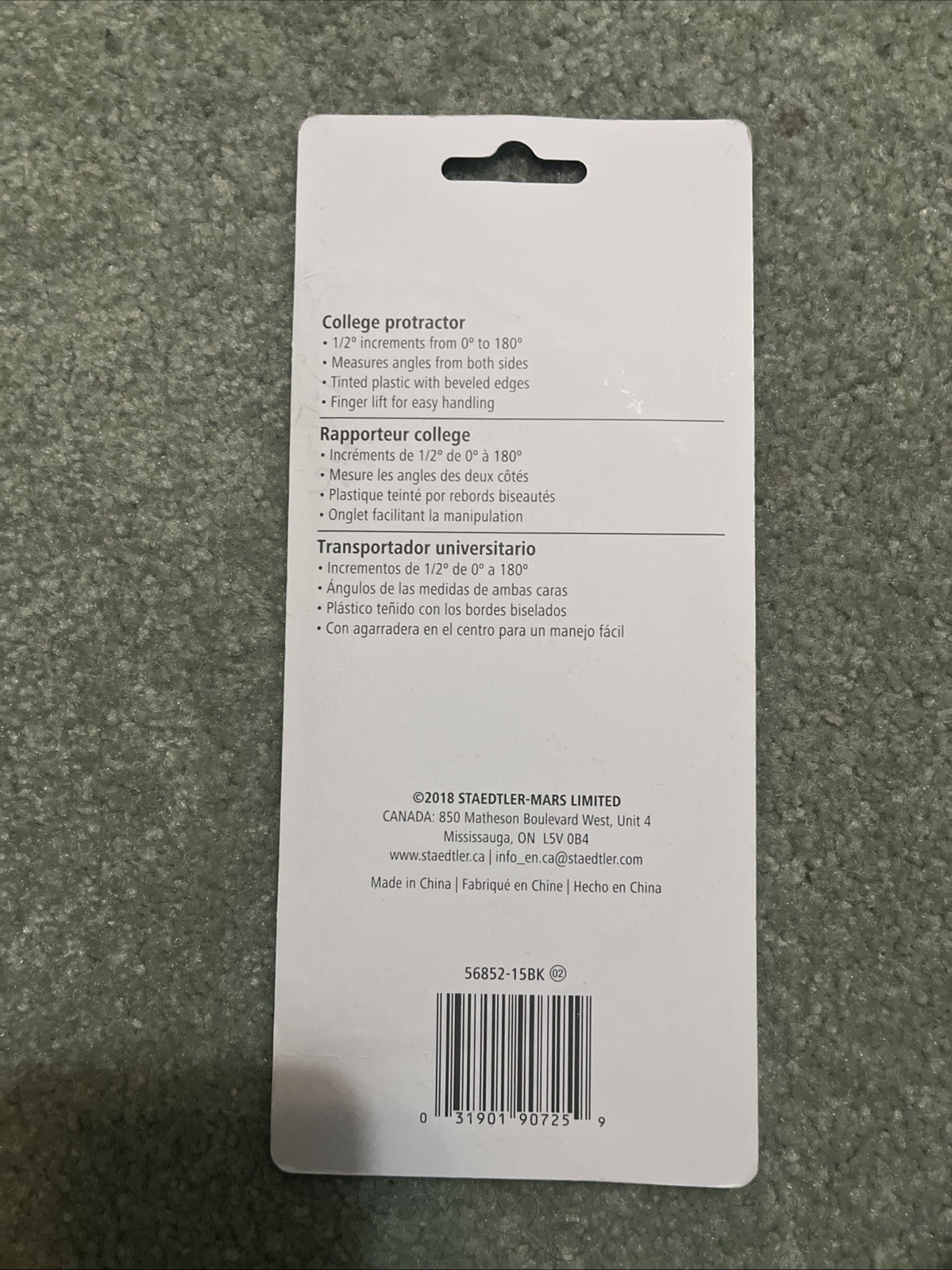 Mars College Protractor, 6 In/15.2 Cm