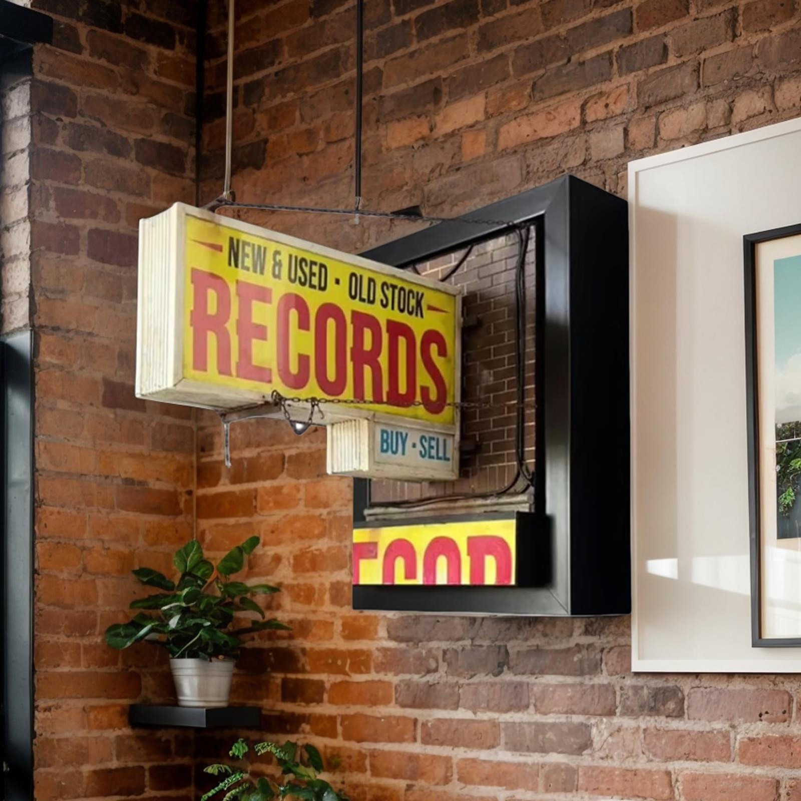 Record Store Wall Light Handmade Retro Record Wall Lamp Gift for Studios