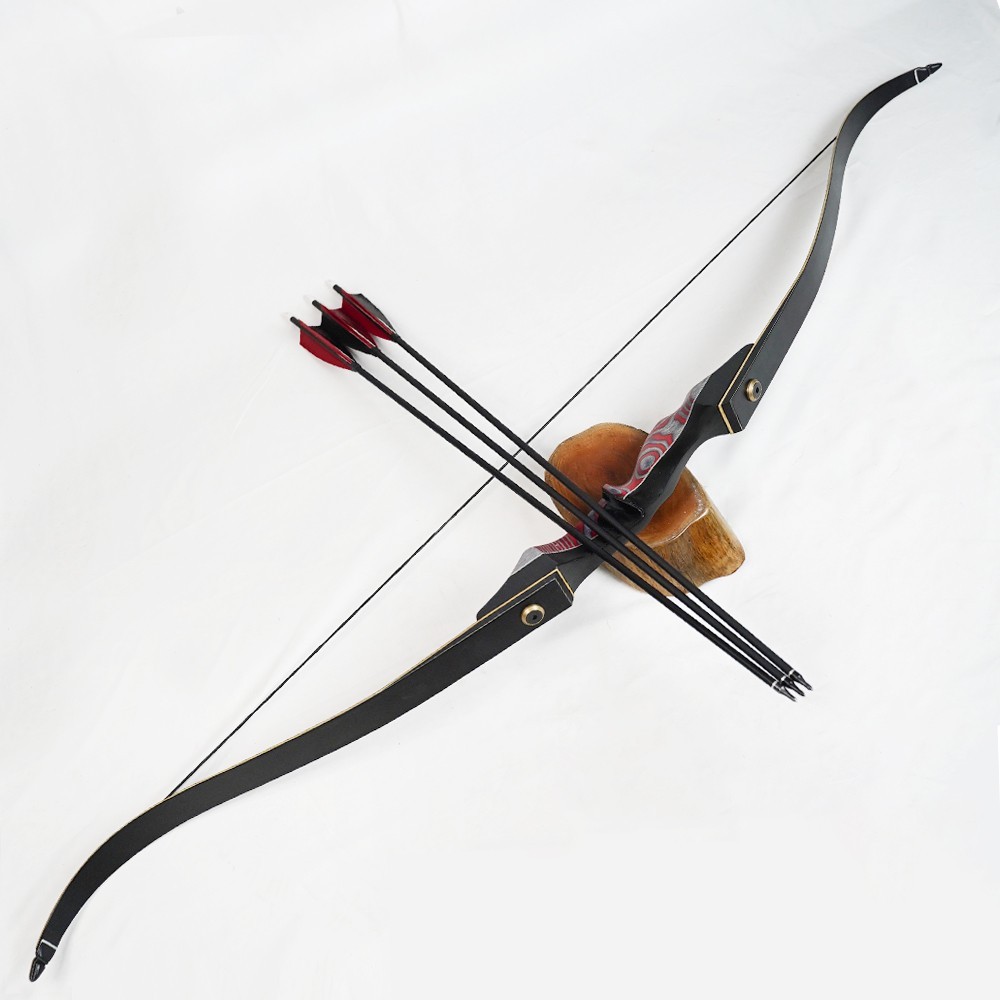 PMZ 25lb Coral Snake Take Down Recurve Bow Kit Carbon Arrows Target Hunting
