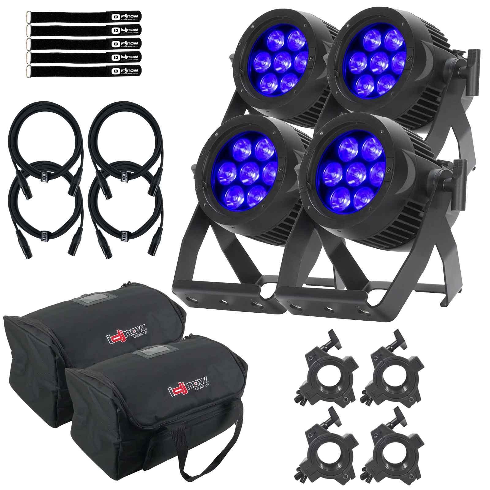 ADJ ENCORELP7IP Heavy Duty Par Lights 4 Pack w Bags Package idjnow