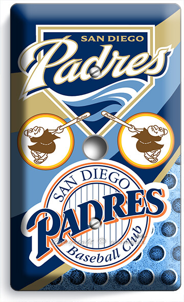 SAN DIEGO PADRES BASEBALL TEAM LIGHT DIMMER CABLE PLATES MAN CAVE FAN ROOM DECOR