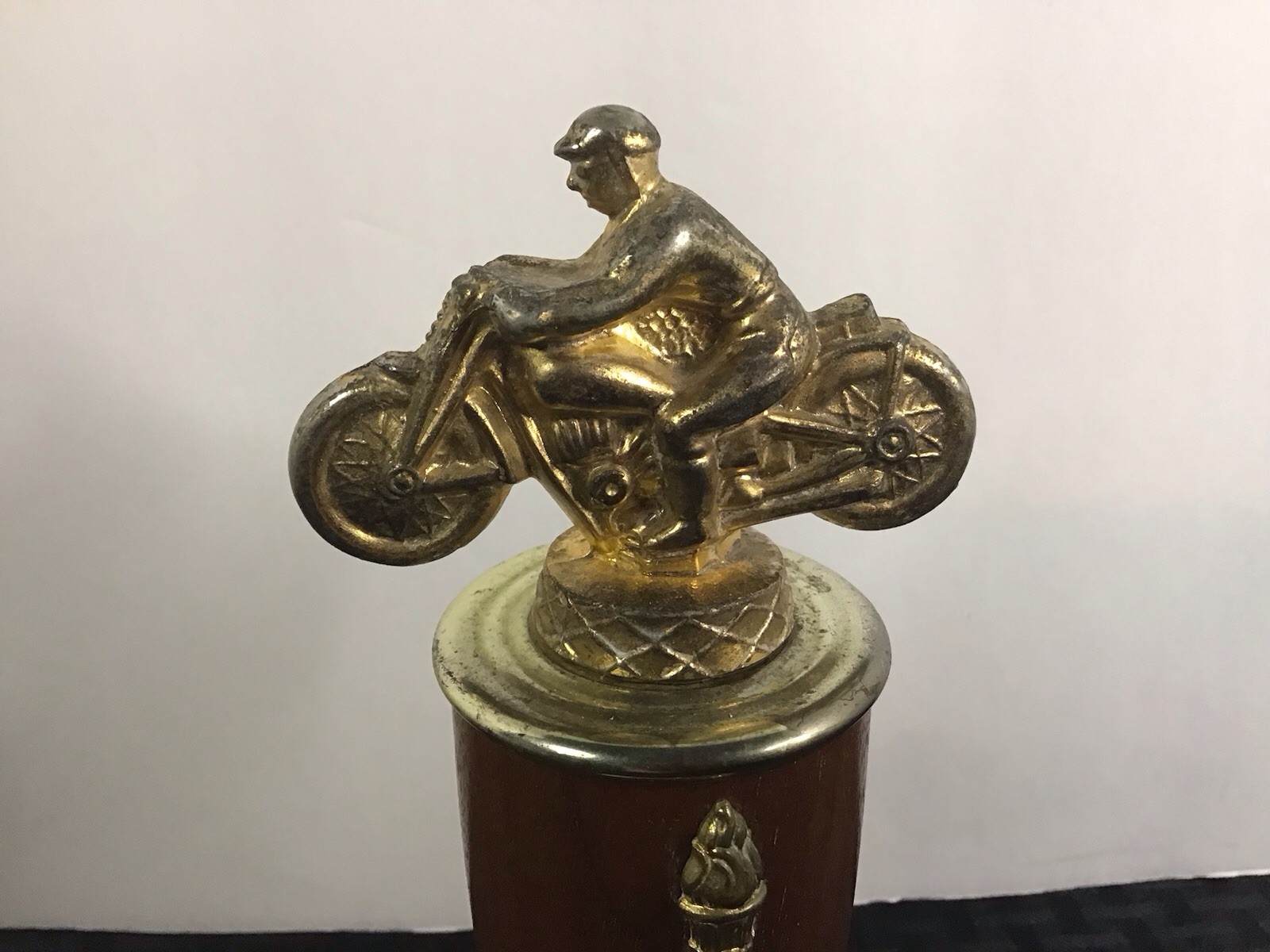 Vintage motorcycle racing trophy