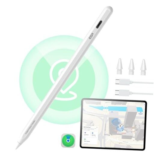 Geo Digital iPad Pencil Findmy Compatible with Apple iPad 2018-2026,with White