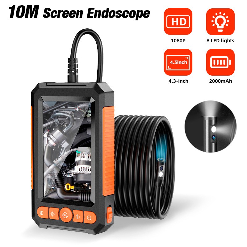 IP67 Dual Lens Inspection Camera 10M Cable HD Endoscope With Integrated Display