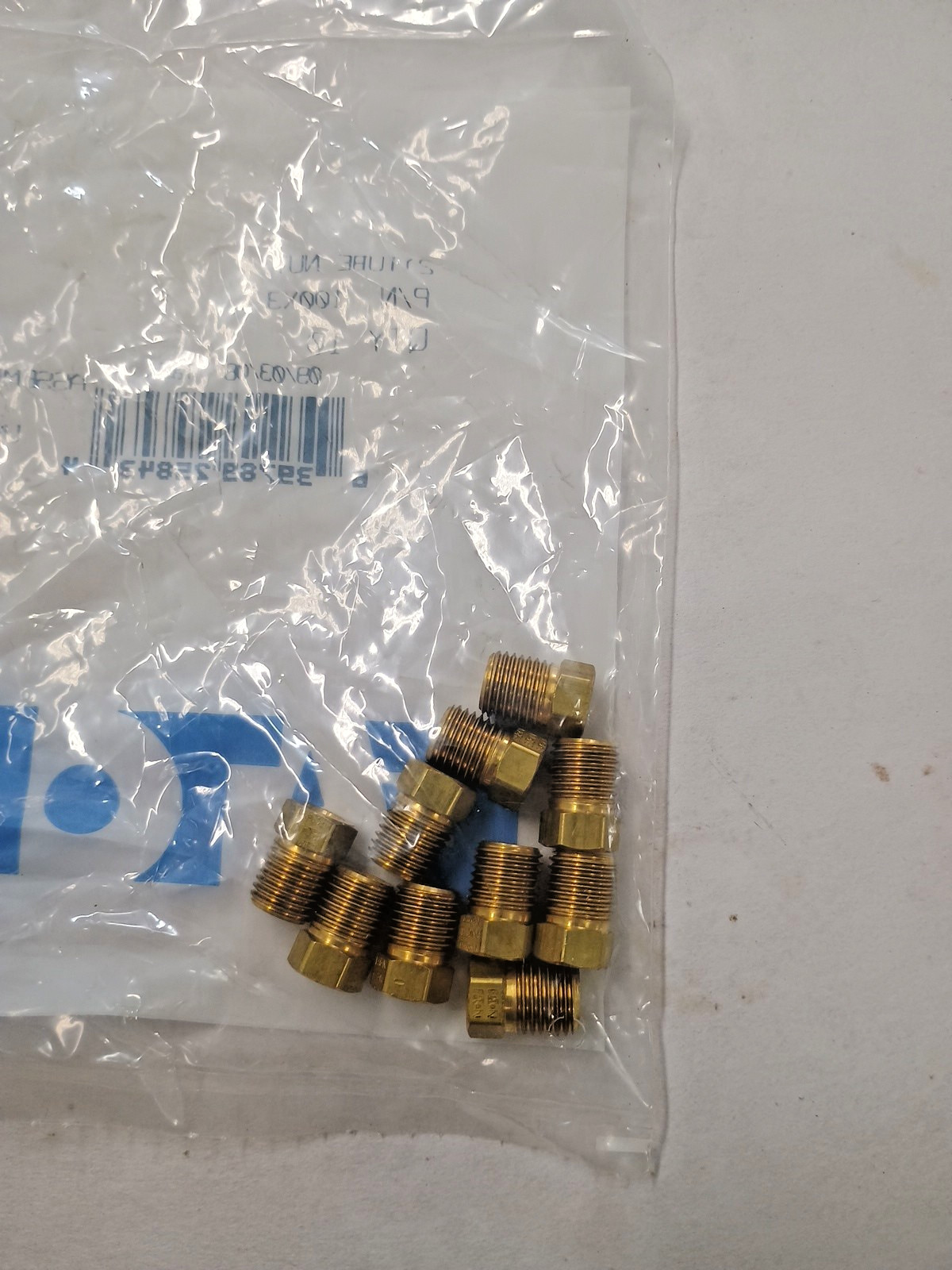 100 x .3 Flare Brass Tube Nut 3/16  OD 3/8-24 thread 9/16 OAL 1007060 QTY 10