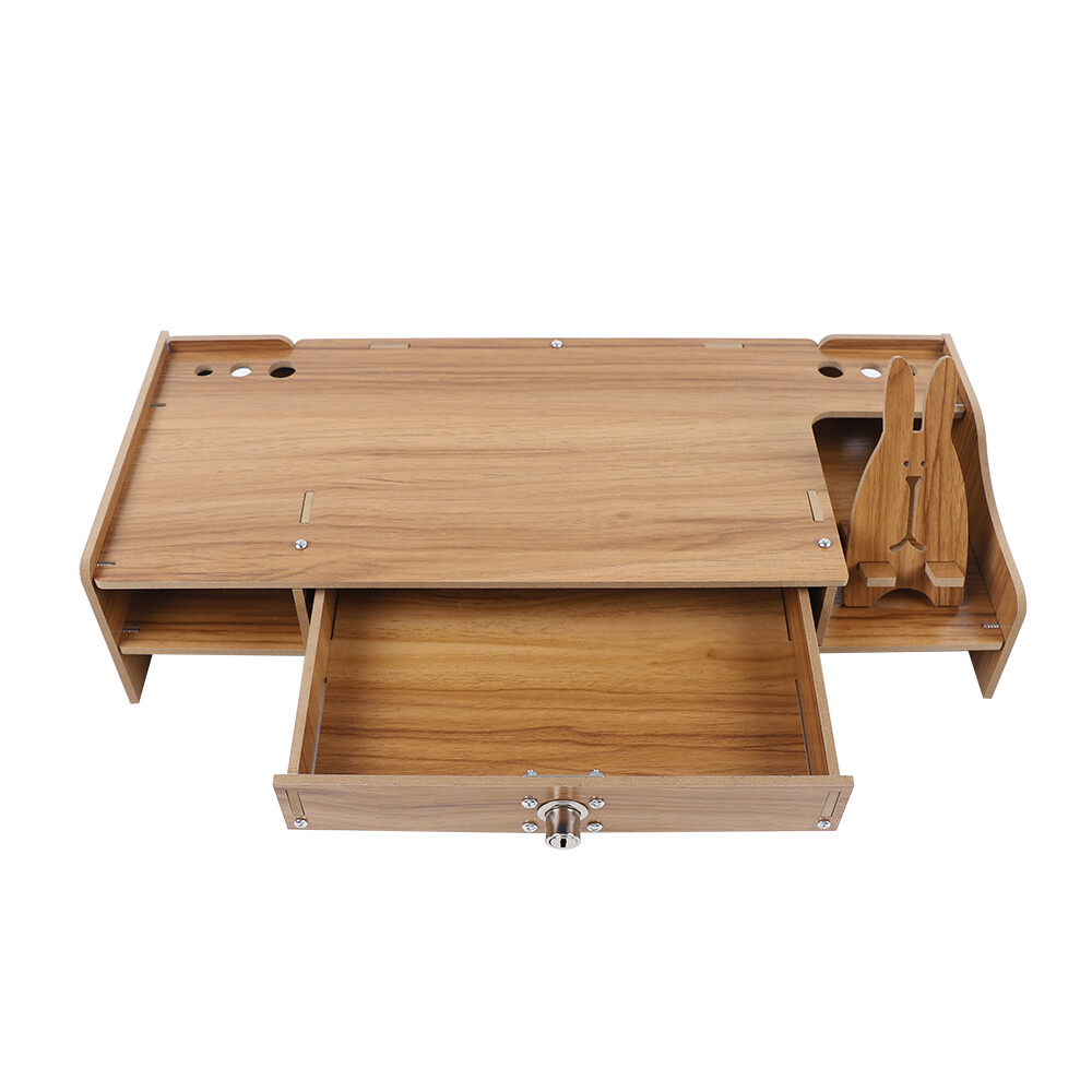 Wood Monitor Riser with Drawer Computer/Laptop/PC Stand for Desk Organizer