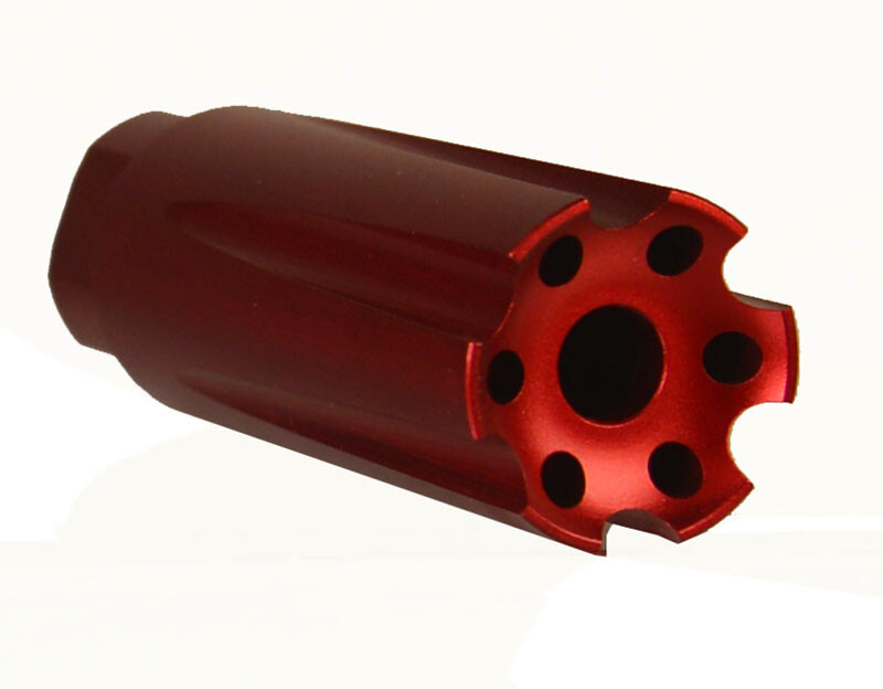 .308 .300 BLK Light Weight Linear Comp Muzzle Brake 5/8x24 Anodized Red Aluminum