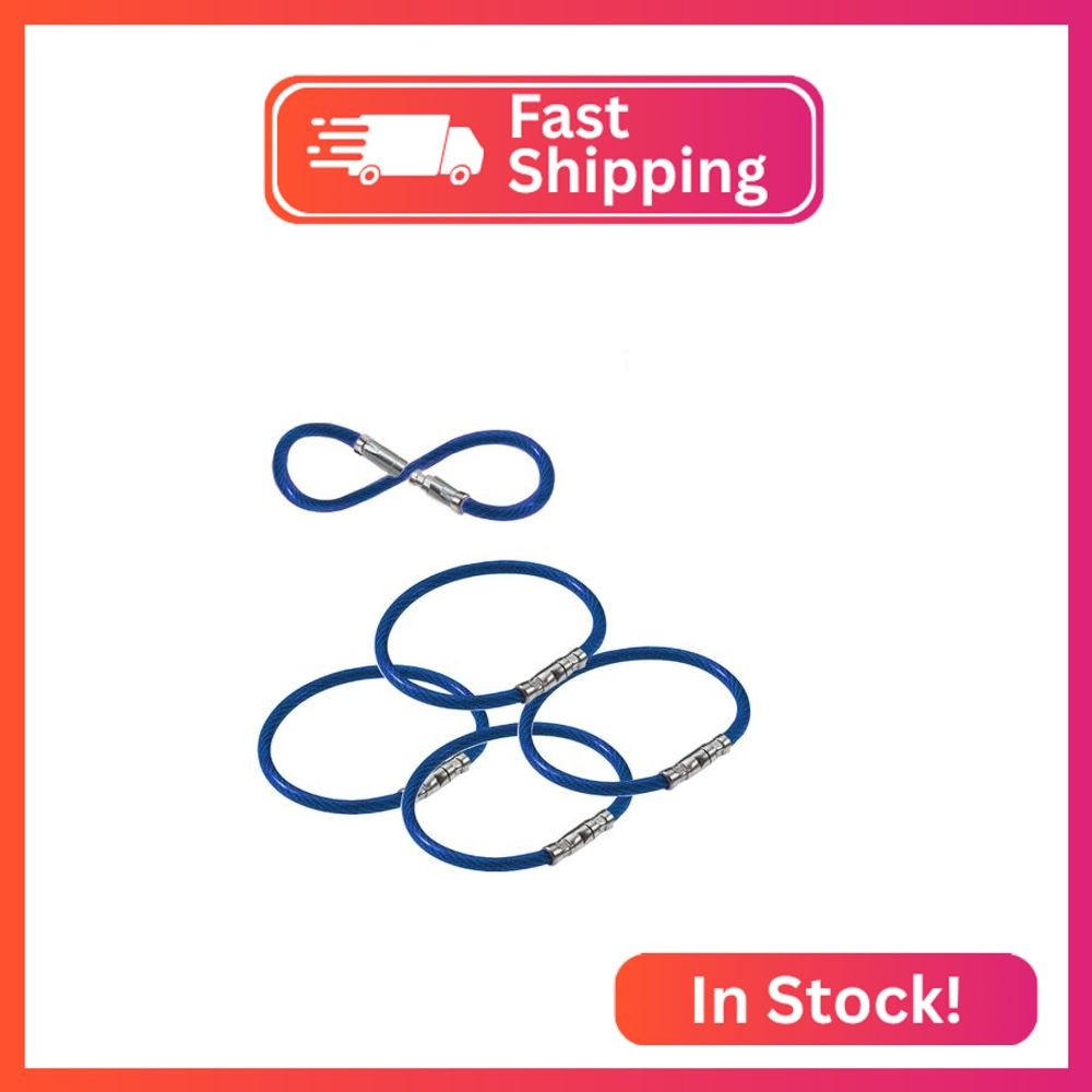 Lucky Line 5” Twisty Lock Key Ring, Flexible Nylon Coated Steel Wire Loop, Corro