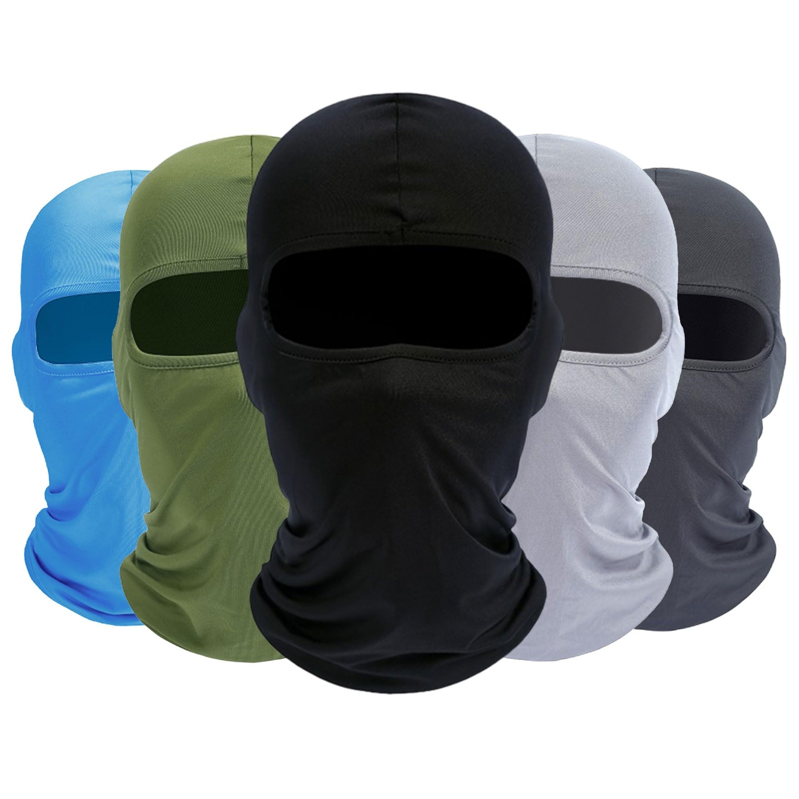 ROXUN Balaclava One Size, Black+dark Gray+light Gray+army Green+light Blue
