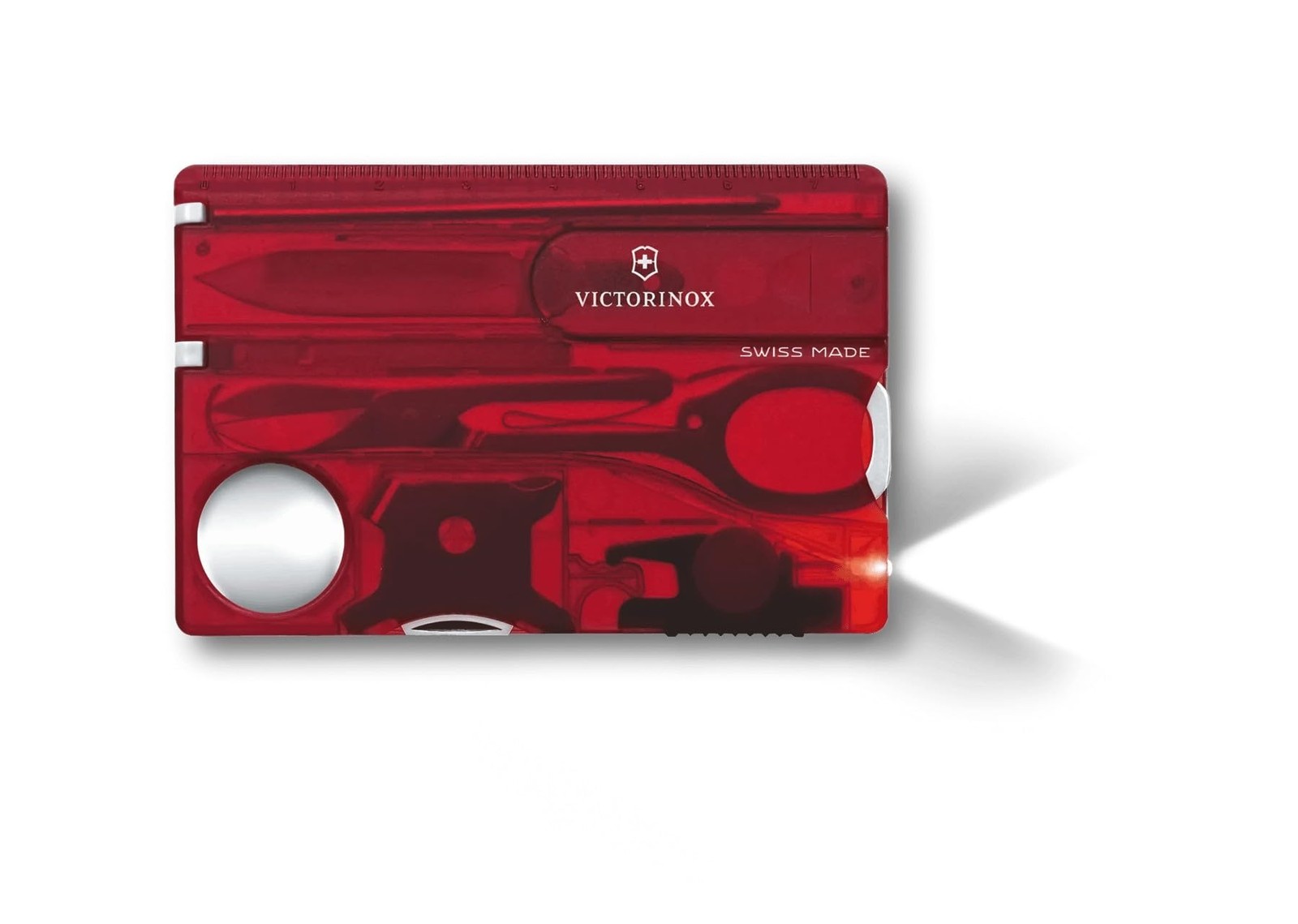 Victorinox 0.7300.T SwissCard Classic Red Swiss Multi-Tool Magnifier LED Outdoor