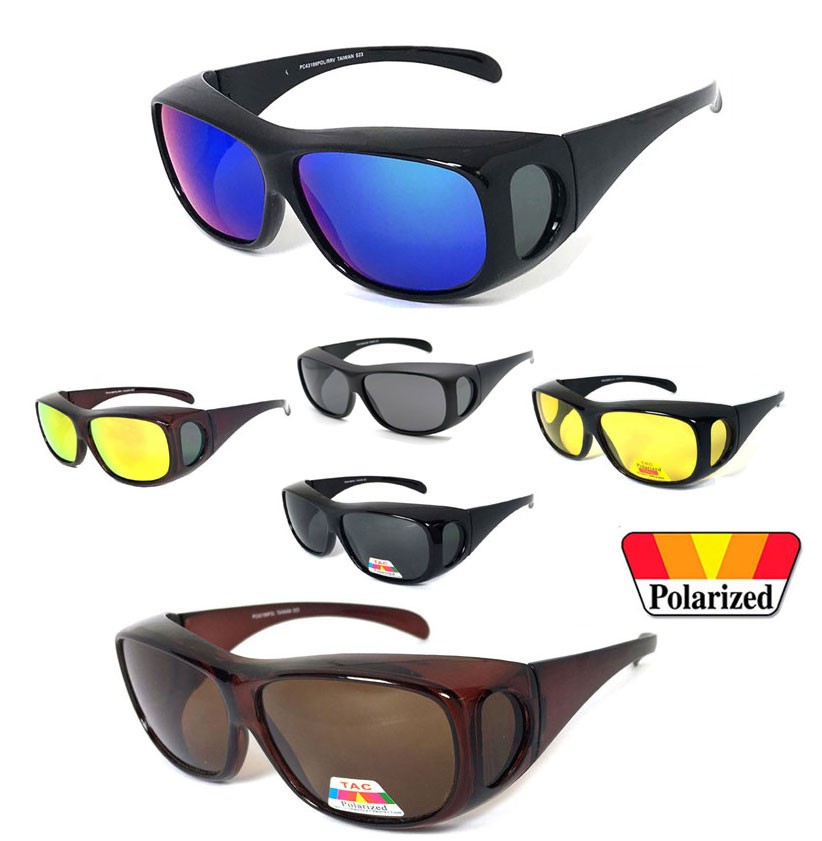 Polarized Fit Over Sunglasses UV400 Wrap Around Over Glasses Driving Men Women