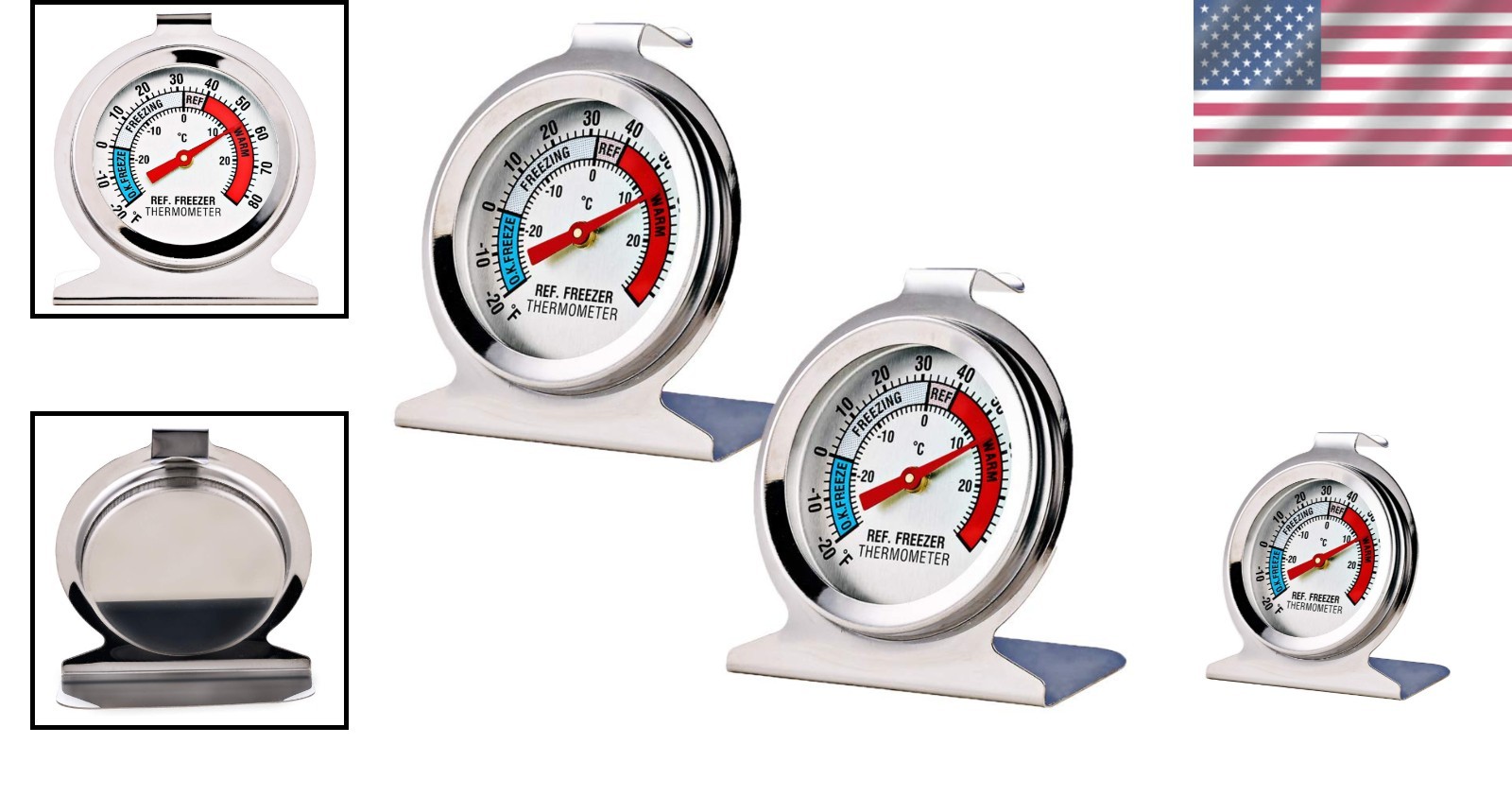 Precision Temperature Control: 2 Pack Large Dial Fridge and Freezer Thermometers