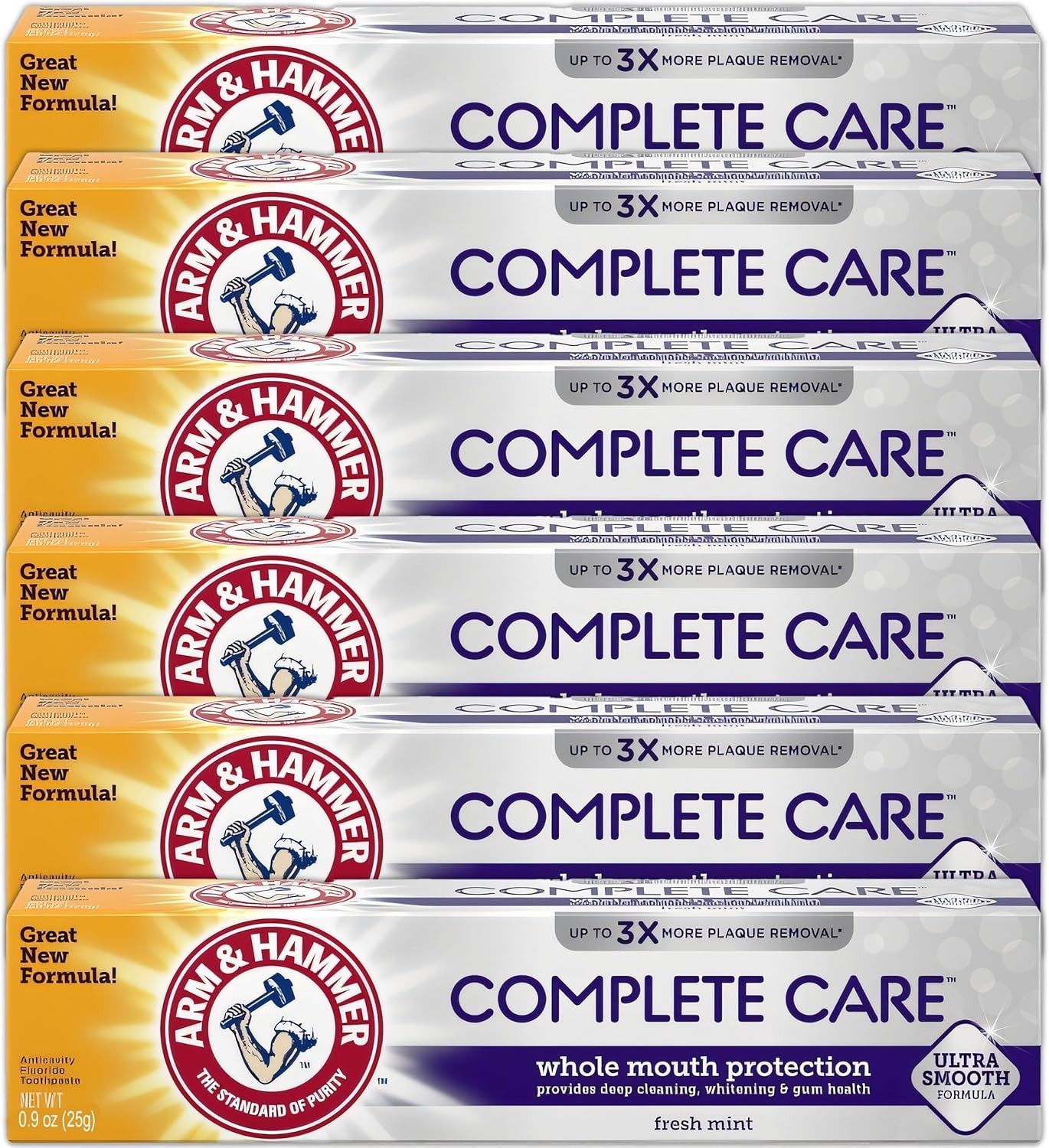 ARM & HAMMER Toothpaste Plus Thera, 6 Pack, ICY Mint, 0.9 Ounce (Pack of 6)
