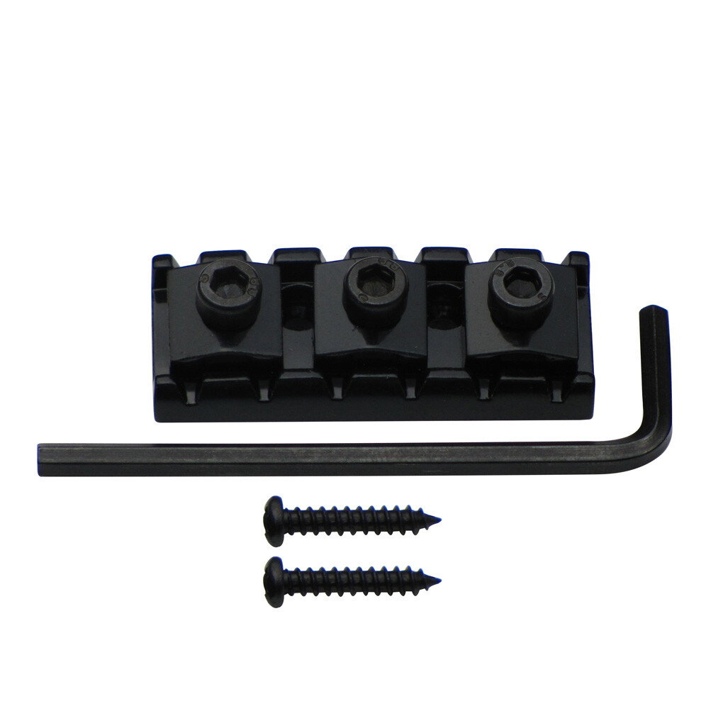 Black 43mm Guitar Locking Nut String Lock for Double Locking Tremolo Bridge