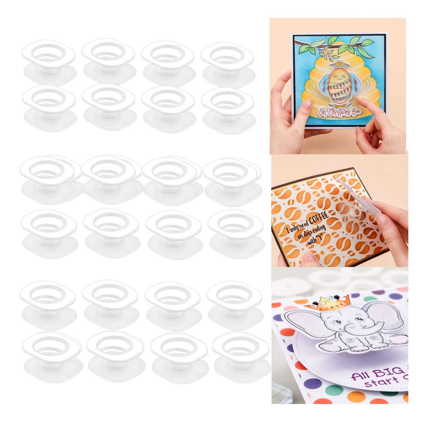 BAOFALI 30Pcs/Set Mini Action Wobbles,Self-Adhesive Springs,Small Wobblers Mo...